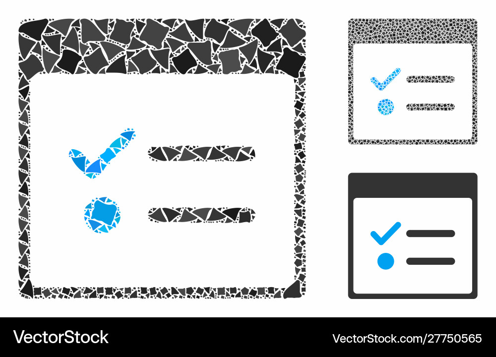 Todo items calendar page mosaic icon humpy Todo items calendar page mosaic icon humpy vector image