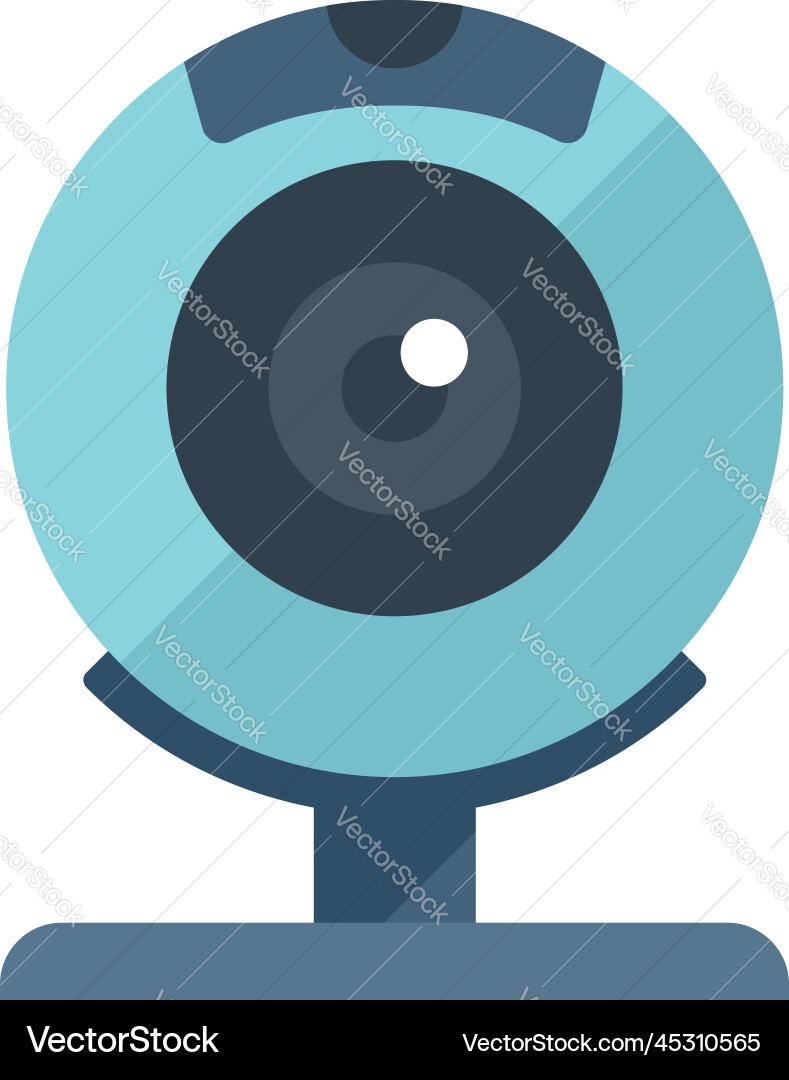 Web camera control icon flat data system Web camera control icon flat data system vector image