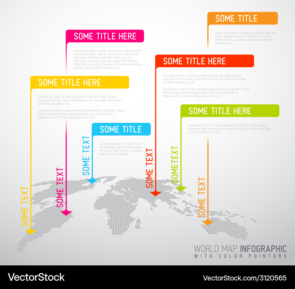 World map with pointer marks flags vector image