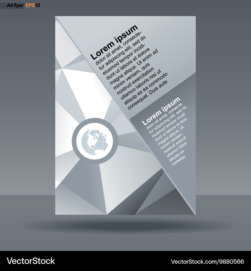 Abstract print a4 design with triangles for flyers vector image