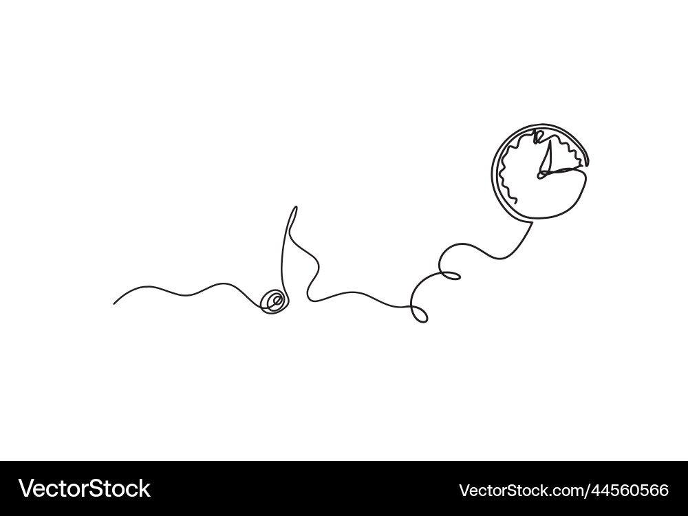 Abstract whole note with clock as continuous Abstract whole note with clock as continuous vector image