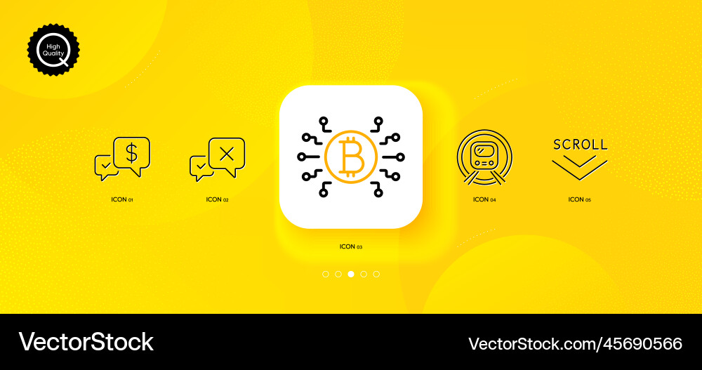 Bitcoin system scroll down and reject minimal Bitcoin system scroll down and reject minimal vector image