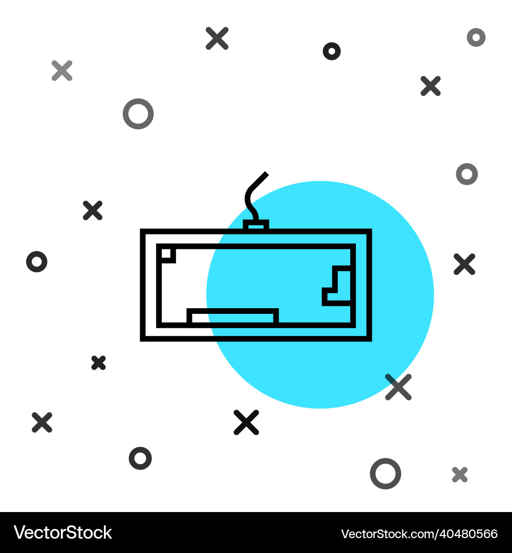 Black line computer keyboard icon isolated Black line computer keyboard icon isolated vector image