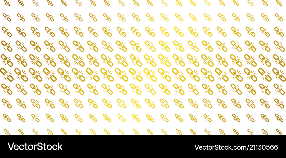 Break chain link gold halftone array Break chain link gold halftone array vector image