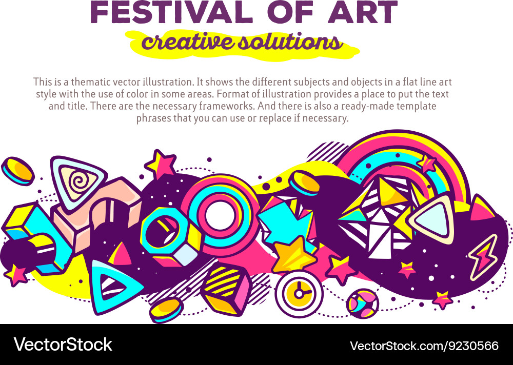 Colorful abstract composition with header vector image
