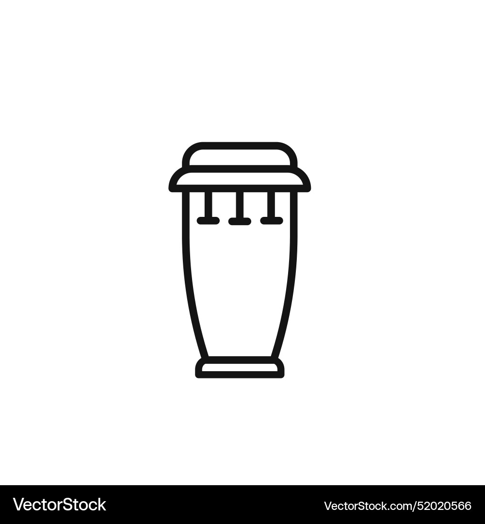 Conga drum icon outline collection in black Vector Image