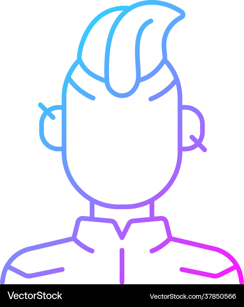 Cyberpunk person gradient linear icon Cyberpunk person gradient linear icon vector image