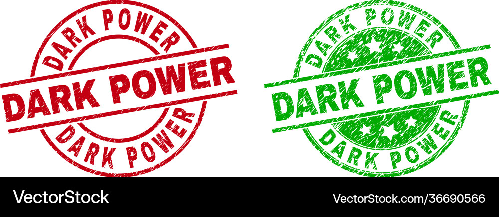 Dark power round stamp seals using unclean surface vector image