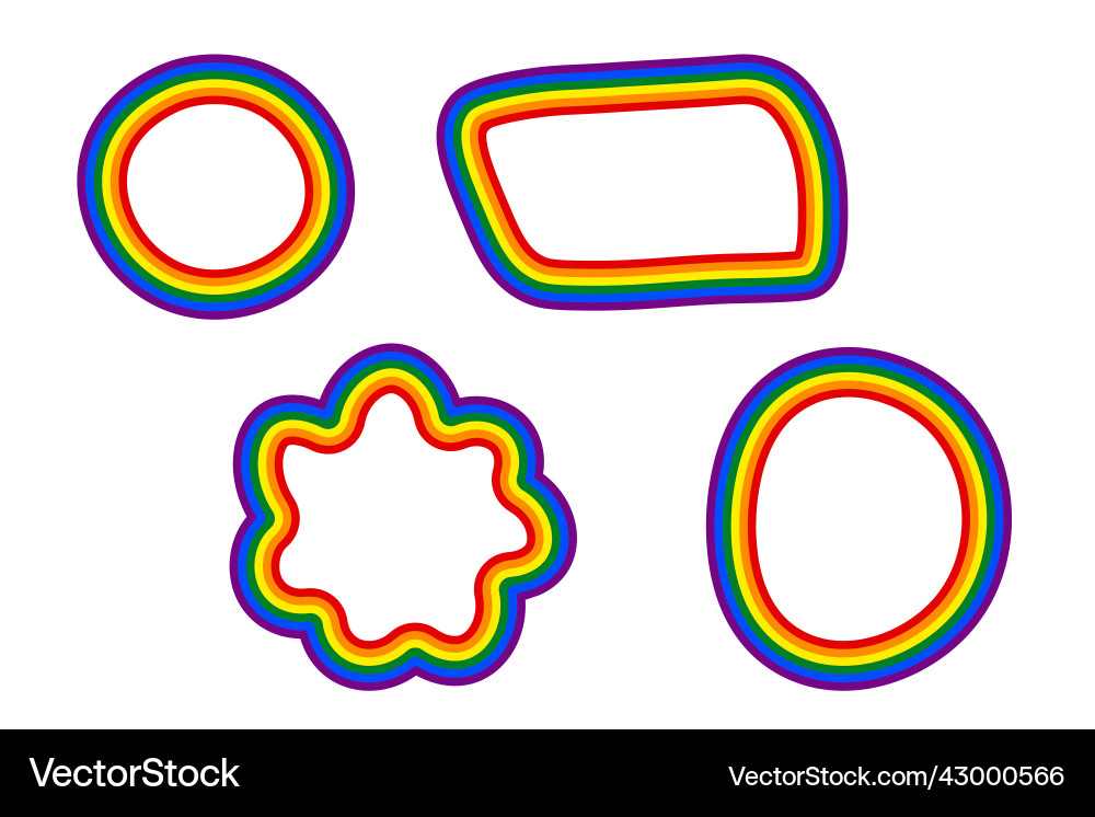 Flag lgbt icons round and squared frames Flag lgbt icons round and squared frames vector image
