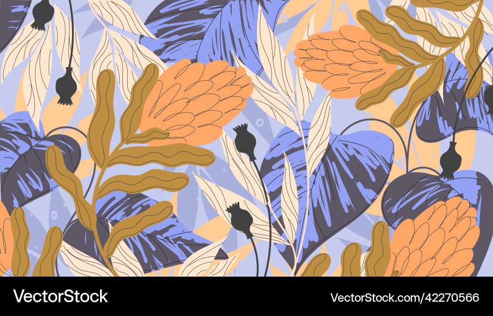 Floral pattern summer background with flowers vector image