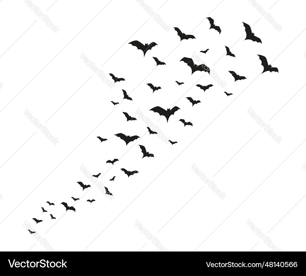 Flying Bats - Halloween Scene Vector Image