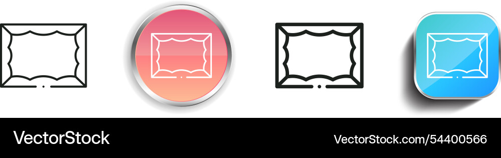 Frame icon thin linear regular and button style vector image