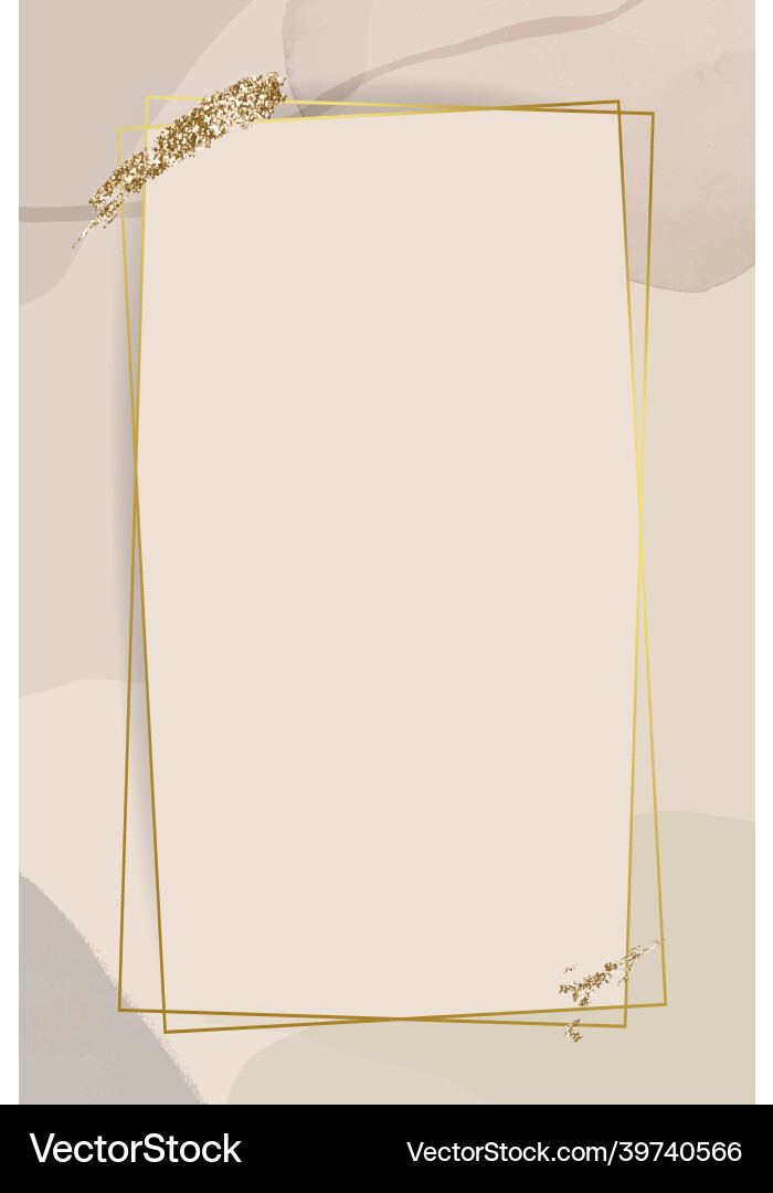 Gold frame on neutral watercolor background Gold frame on neutral watercolor background vector image