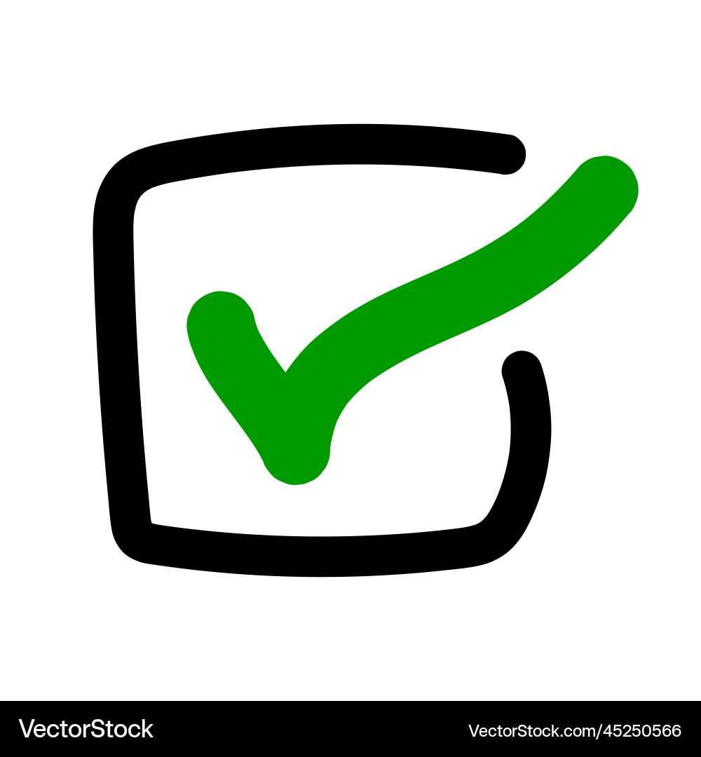 Hand drawn checkbox icon Vector Image
