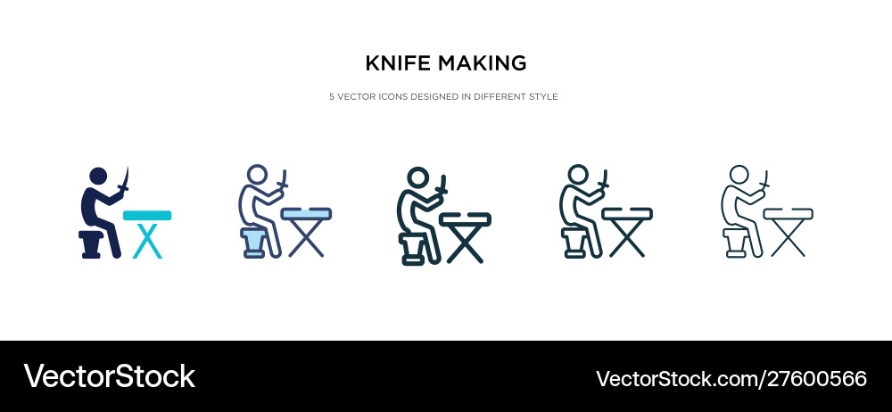 Knife making icon in different style two colored Knife making icon in different style two colored vector image