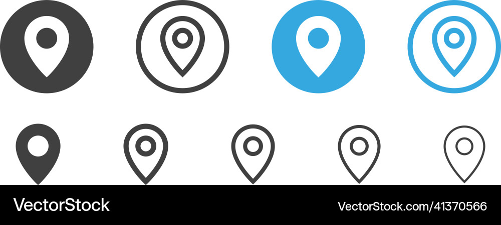 Location pin icon map pointer marker symbol gps Vector Image