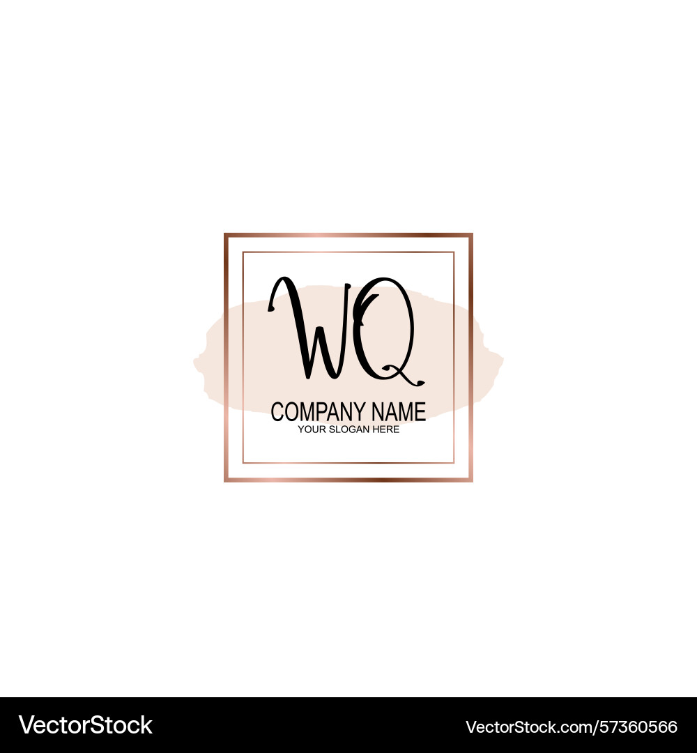 Minimalist handwritten wq initial logos with soft Minimalist handwritten wq initial logos with soft Vector Image