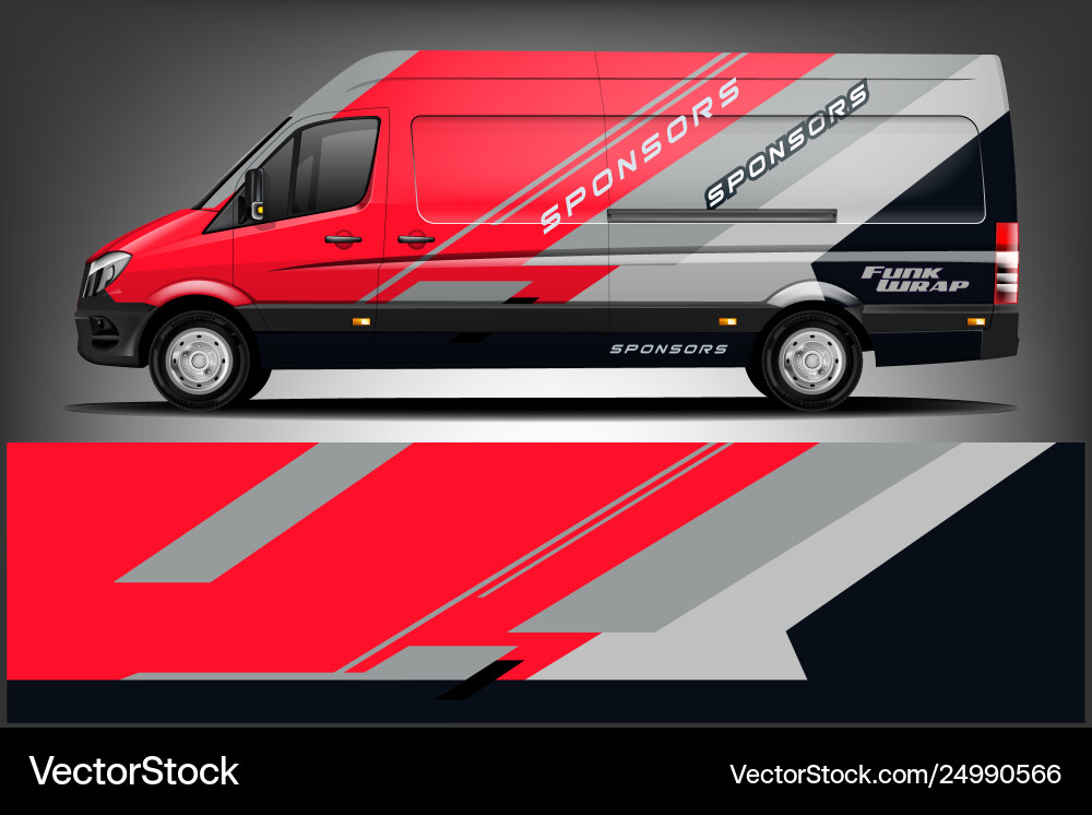 Modern Van Car Wrap Graphics Vector Image