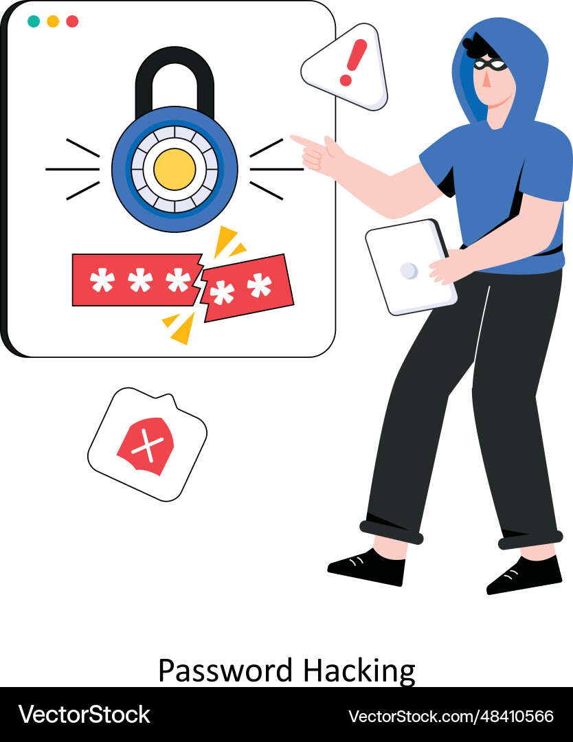 Password hacking flat style design vector image