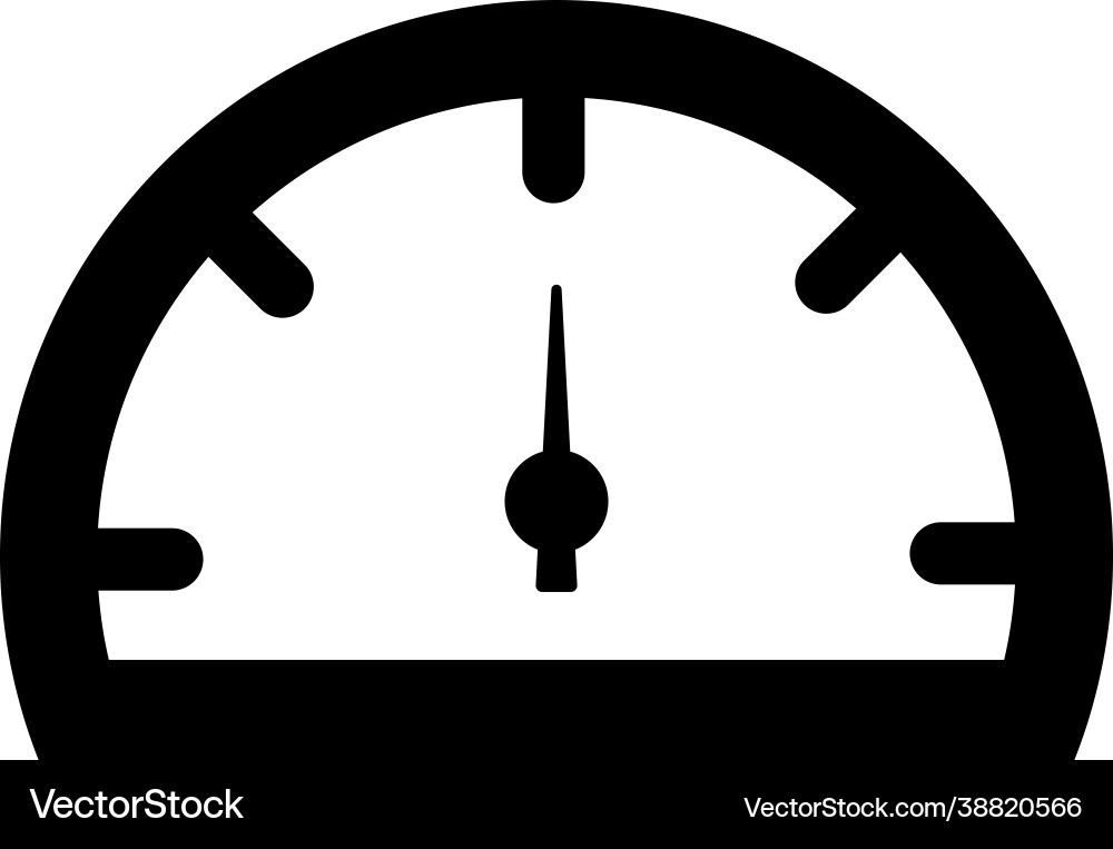 Performance speedometer icon black graphics Vector Image