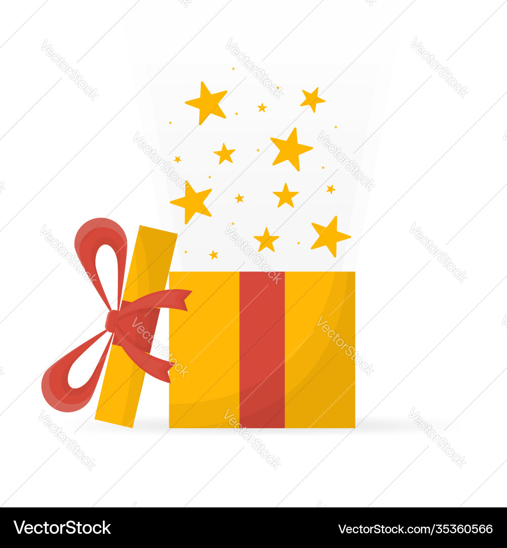 Prize box opening and exploding with fireworks Prize box opening and exploding with fireworks vector image