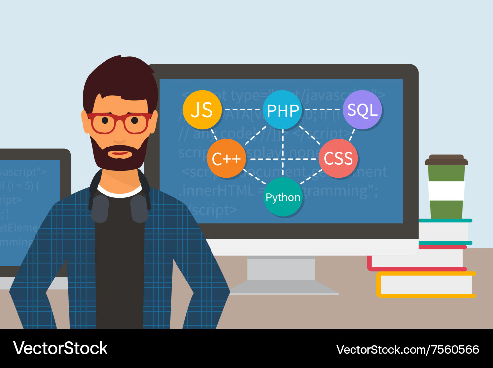 Programming and coding flat Vector Image