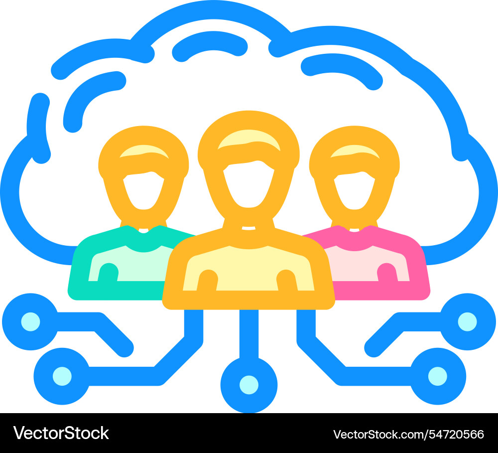 Public cloud computing color icon Public cloud computing color icon vector image