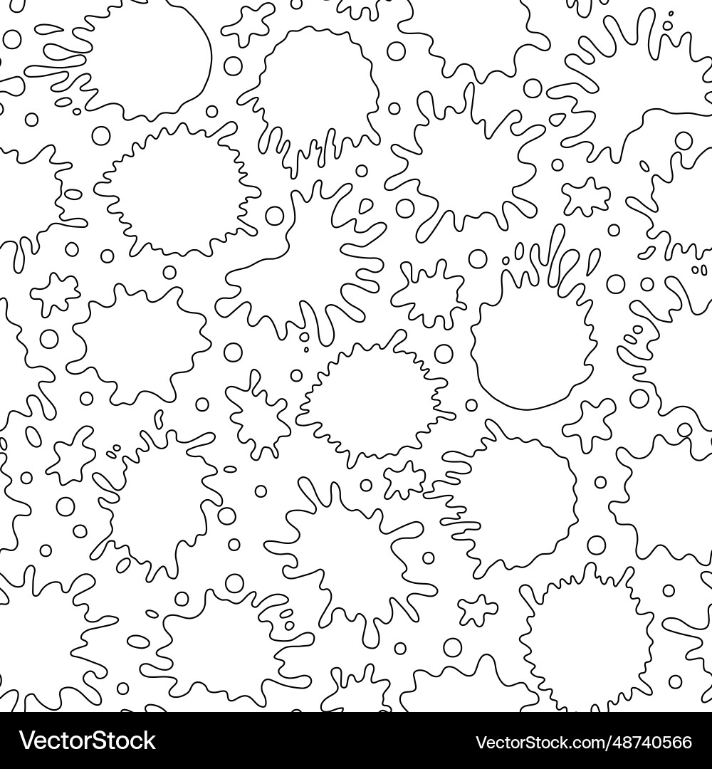 Seamless pattern with outline paint splashes Seamless pattern with outline paint splashes vector image