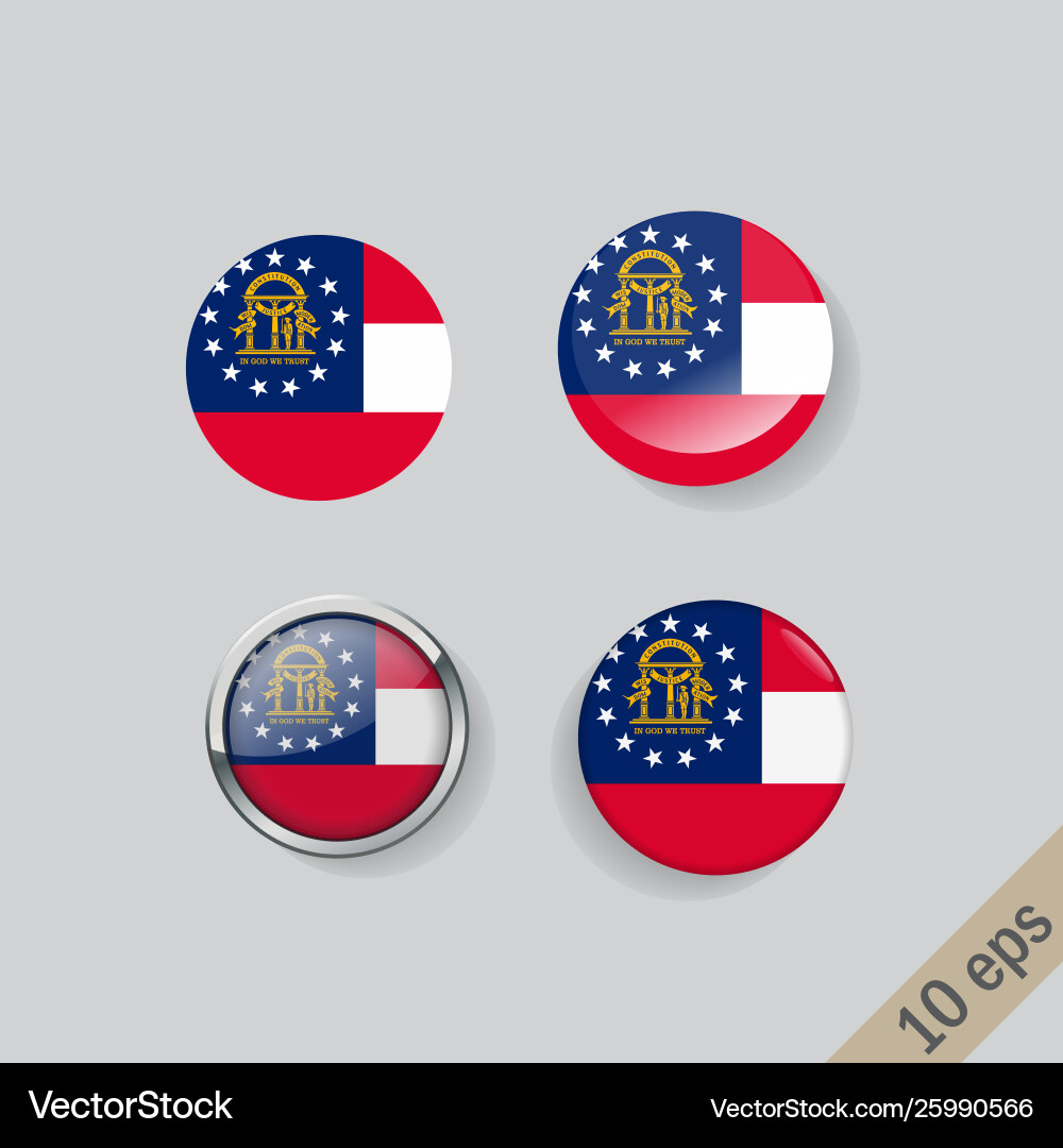 Set round buttons with image georgia Set round buttons with image georgia vector image