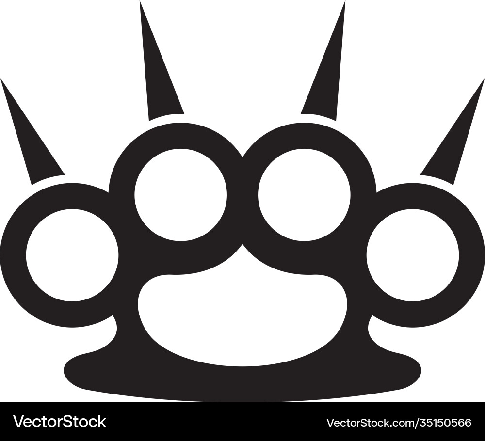 Sharp thin steel brass knuckle Sharp thin steel brass knuckle vector image