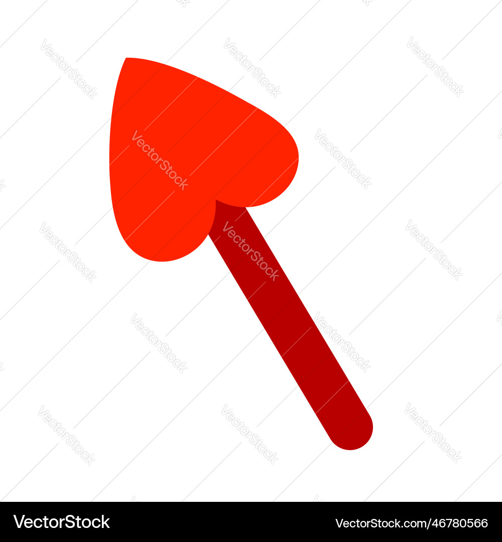 Short arrow with heart shaped tip design element Short arrow with heart shaped tip design element Vector Image