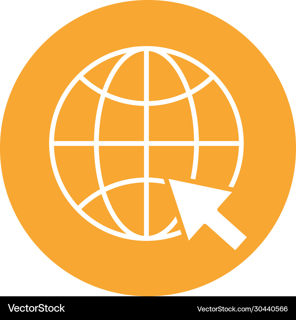 Sphere Browser mit Mauszeiger Block-Stil Symbol Vektorbild