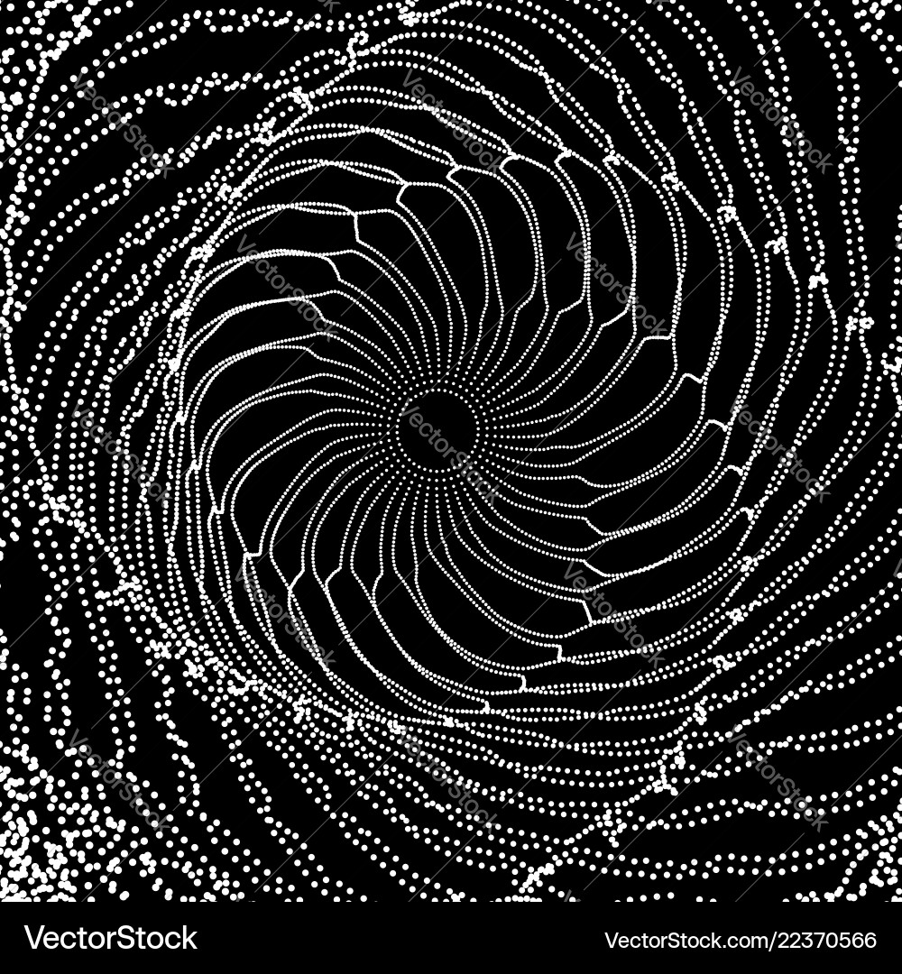 Spiraltunnel-Array mit dynamischen Partikeln Spiraltunnel-Array mit dynamischen Partikeln vektorbild