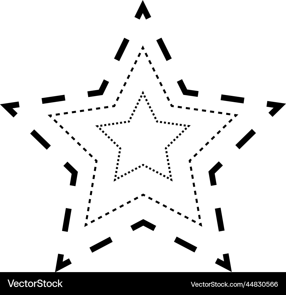 Tracing star shape broken line element Tracing star shape broken line element vector image