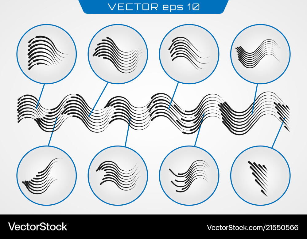 Transparent waved lines Vector Image