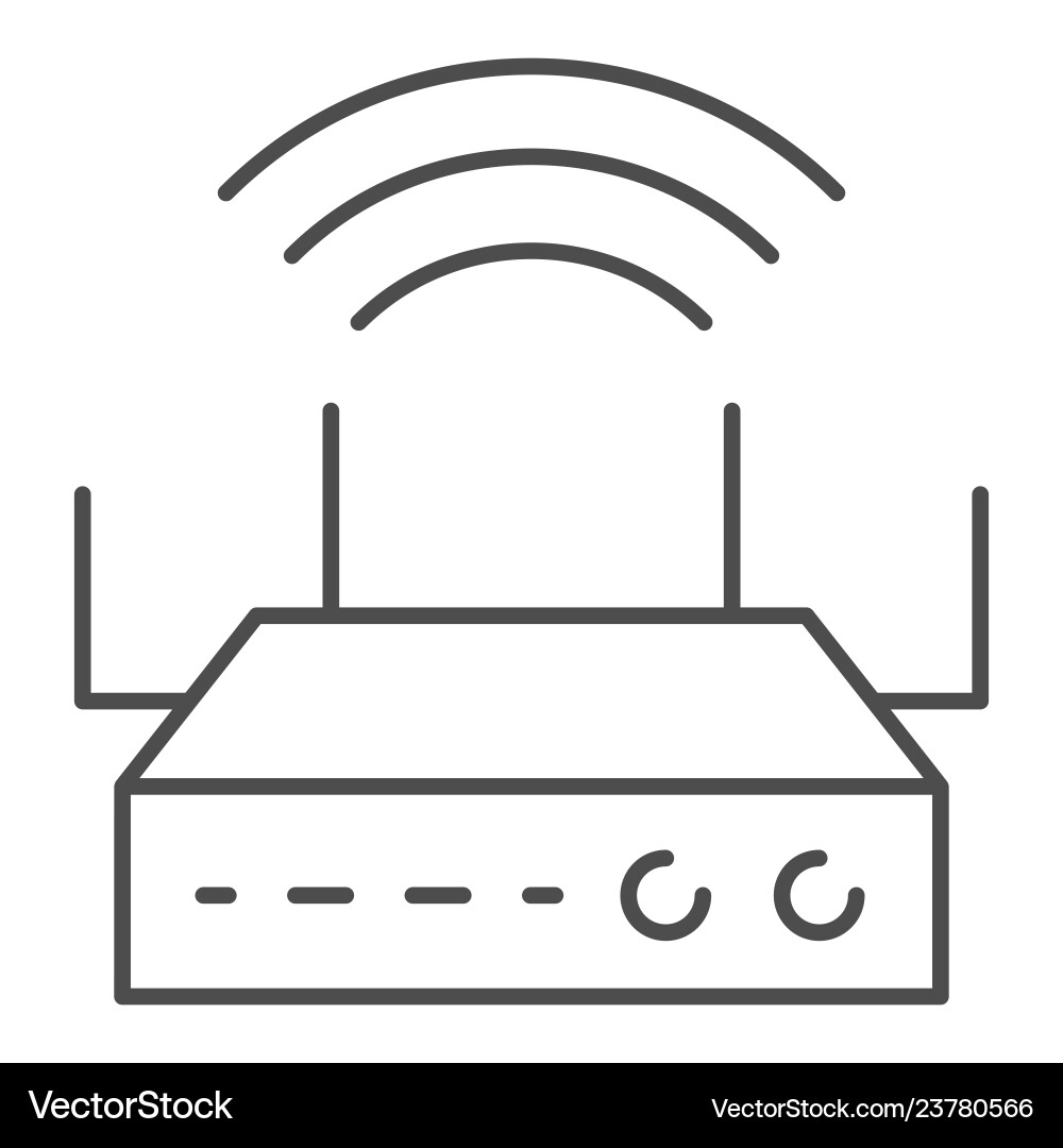 Wireless router thin line icon wi-fi coverage Wireless router thin line icon wi-fi coverage vector image
