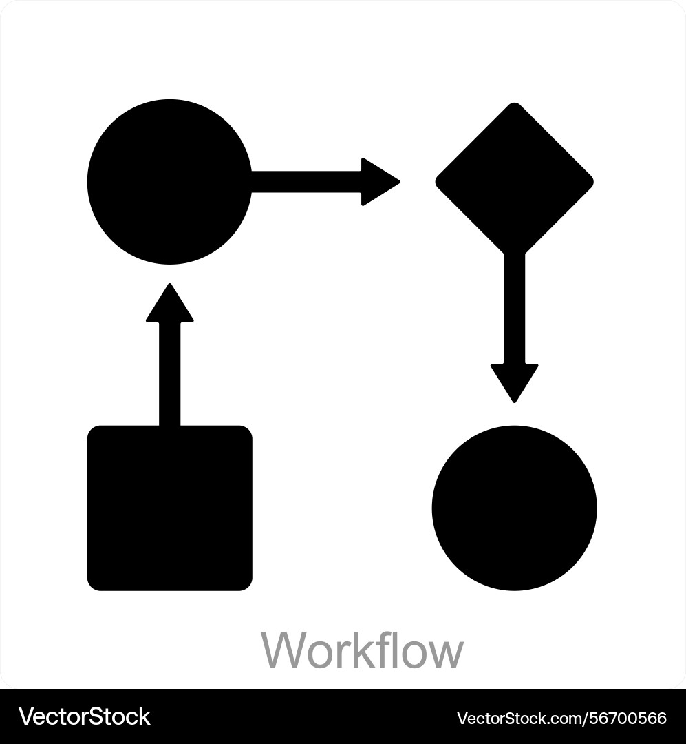Workflow and implementation icon concept vector image