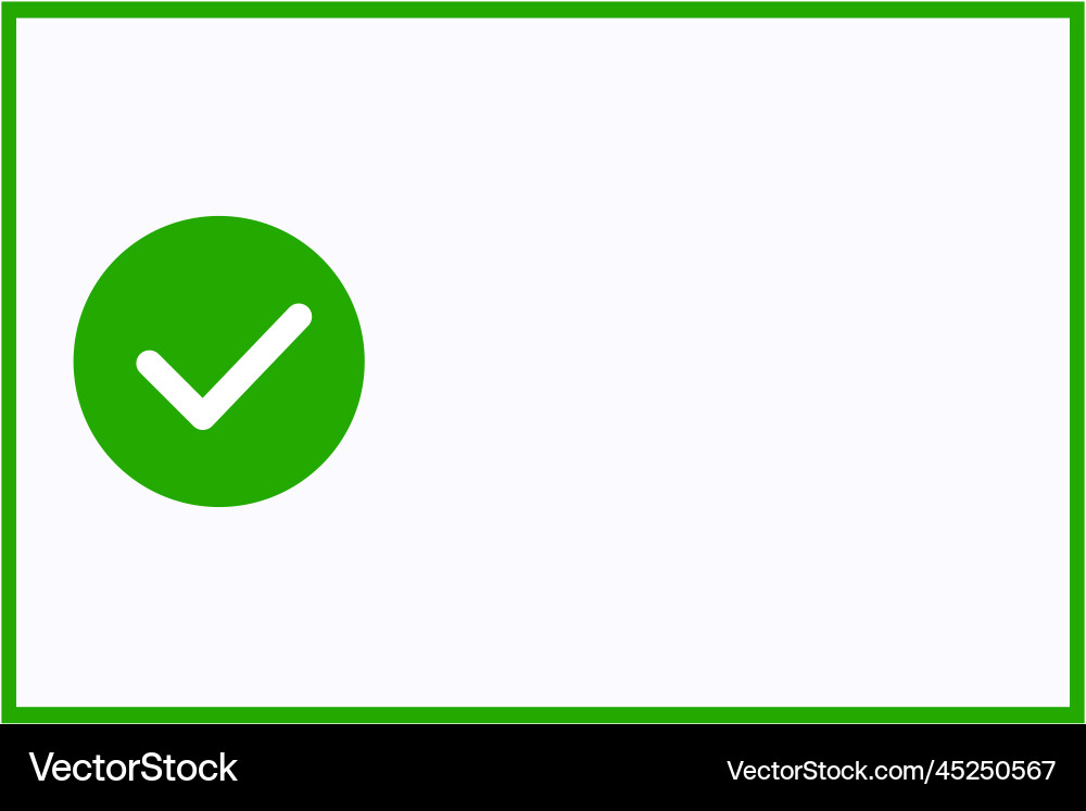 Background with check mark and copy space vector image