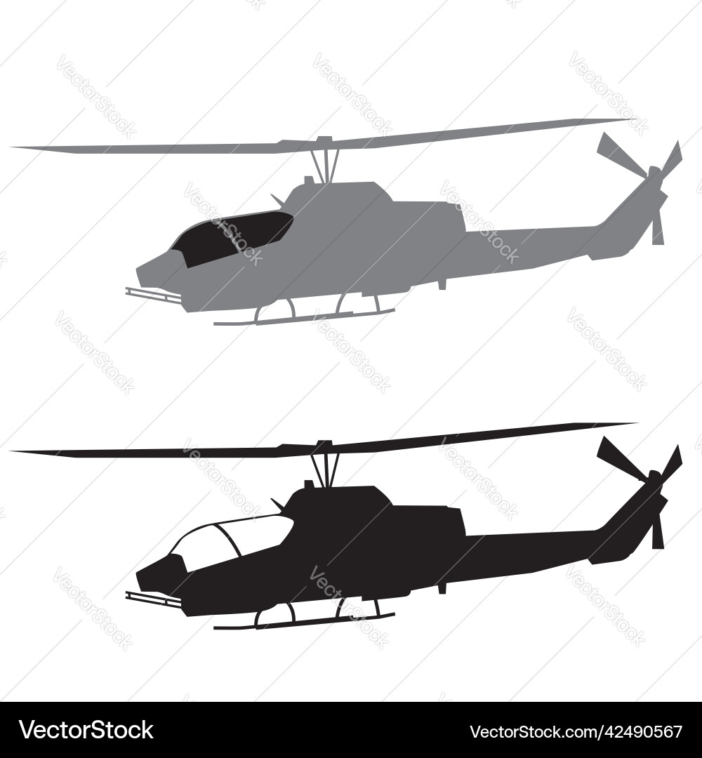 Cobra Helicopter Silhouettes Vector Image
