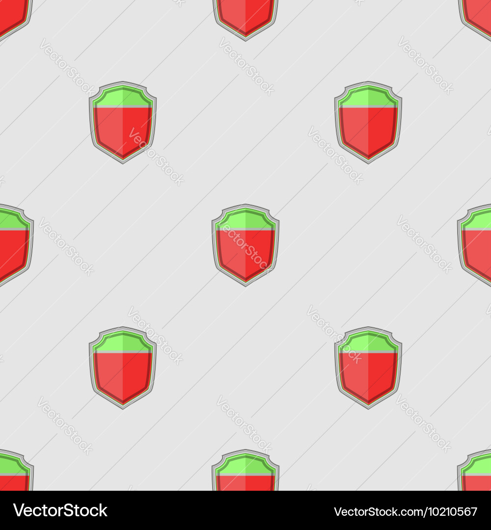 Colored shield seamless pattern vector image