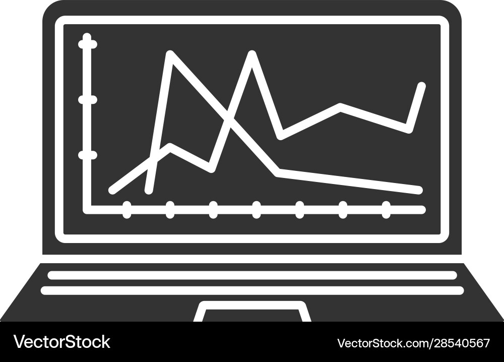 Computer diagnostics service glyph icon Vector Image