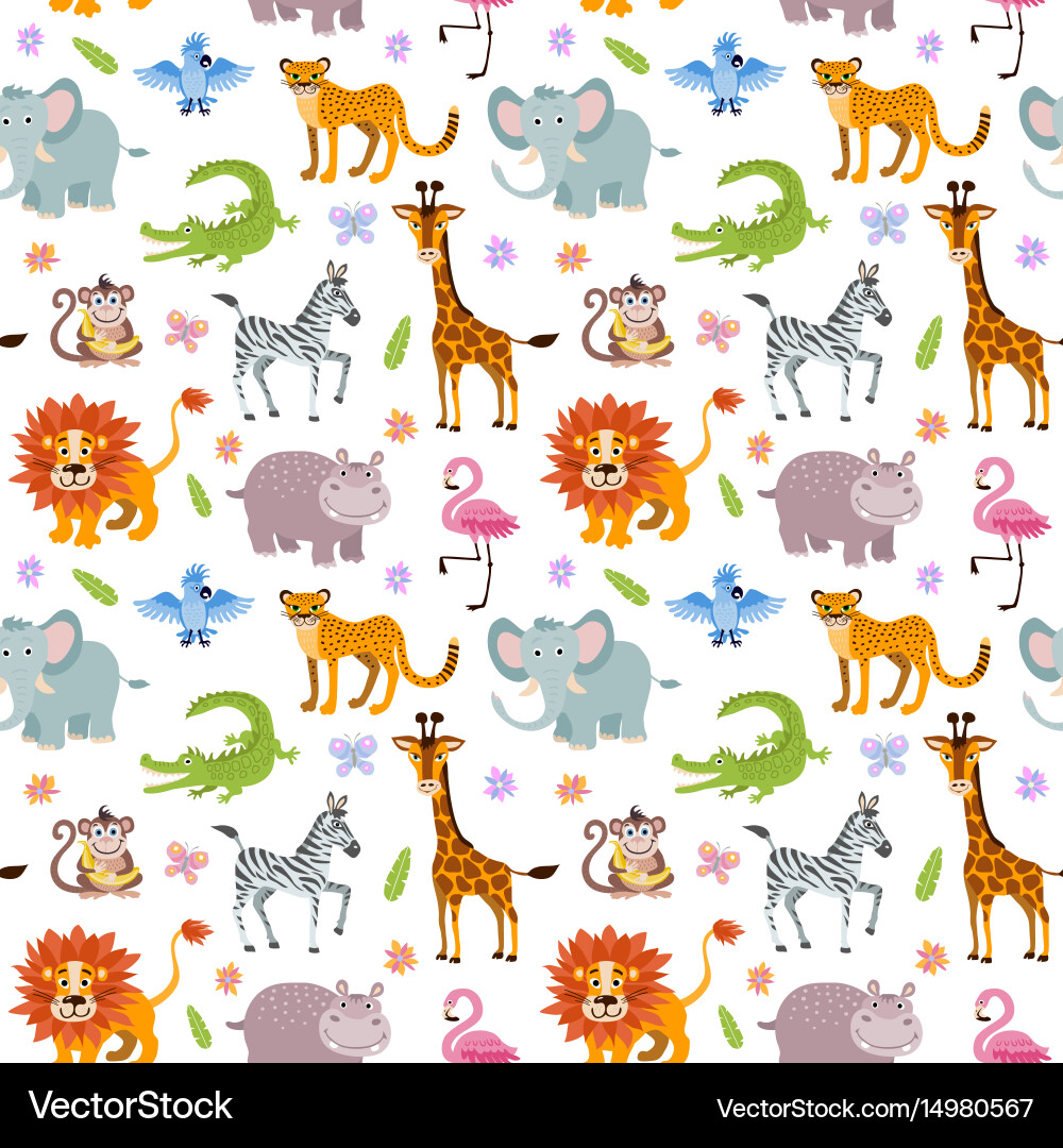 Cute Animal Wallpaper Vector Image