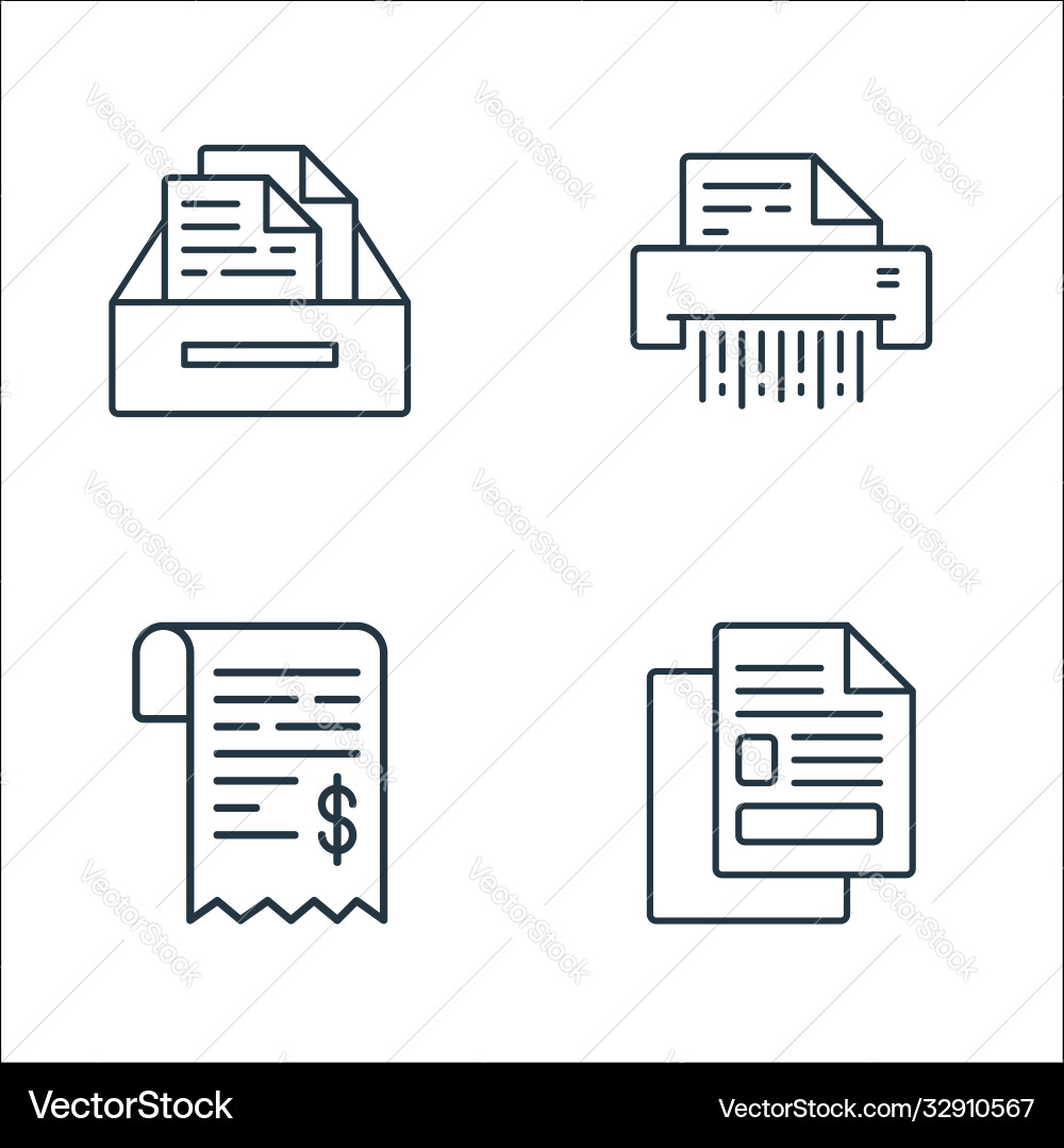 Document line icons linear set quality Document line icons linear set quality Vector Image