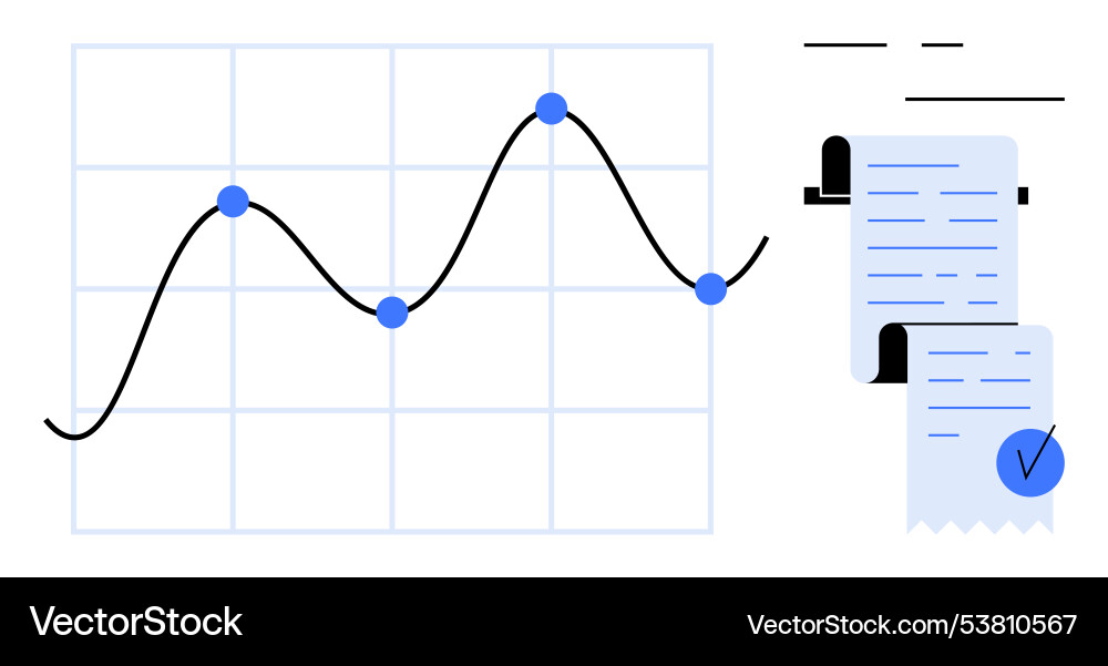 Financial data analysis with line graph Financial data analysis with line graph vector image