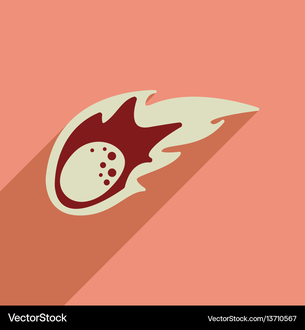 Flat web icon with long shadow comet vector image