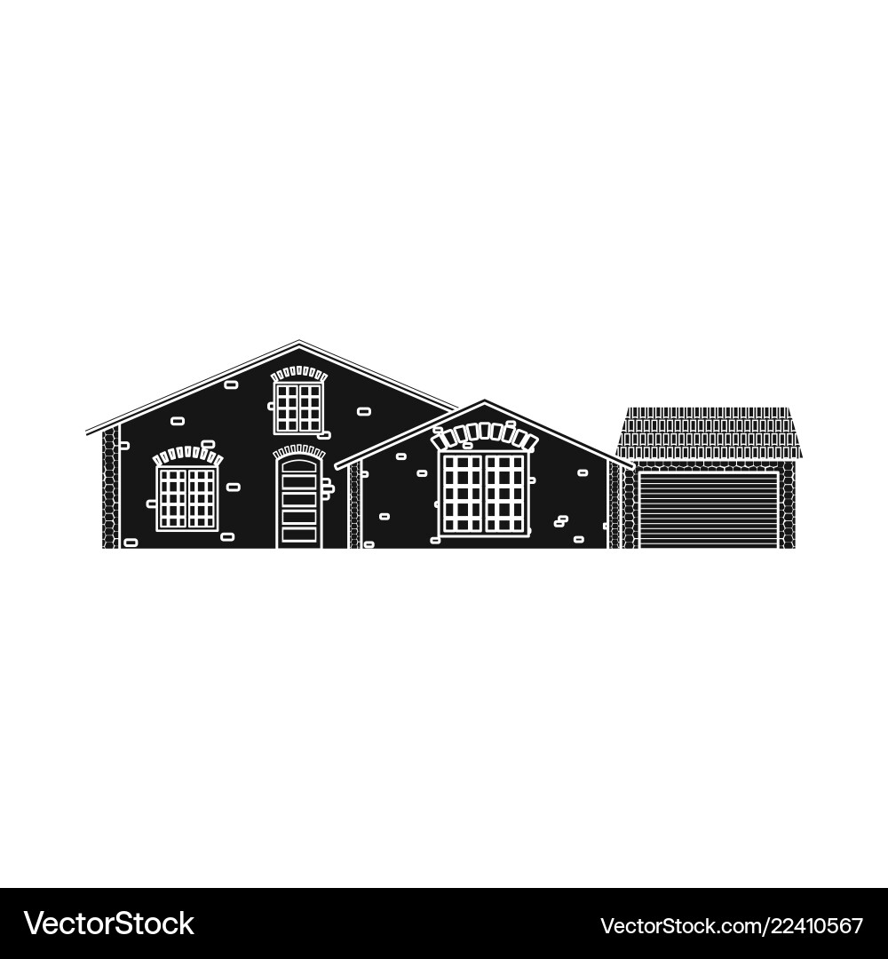 Isolated object of building and front logo set vector image