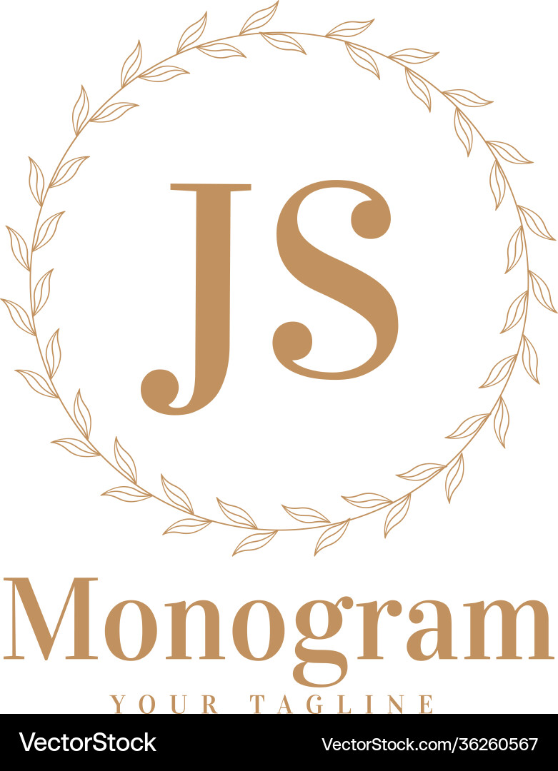 Js initial a logo design with feminine style Js initial a logo design with feminine style vector image