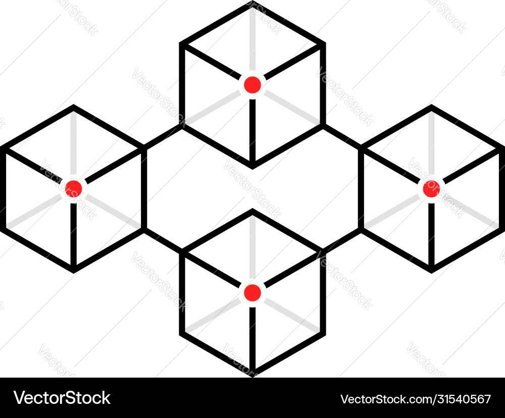 Modern Blockchain Blocks vector image
