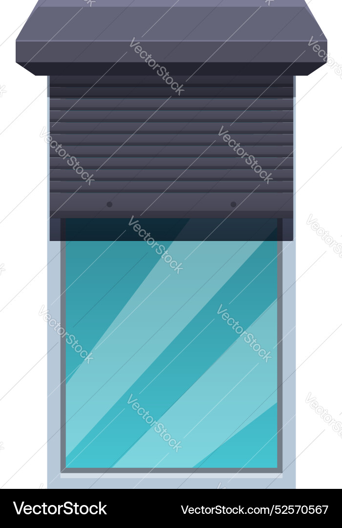 Modern window being protected by security shutter Modern window being protected by security shutter Vector Image