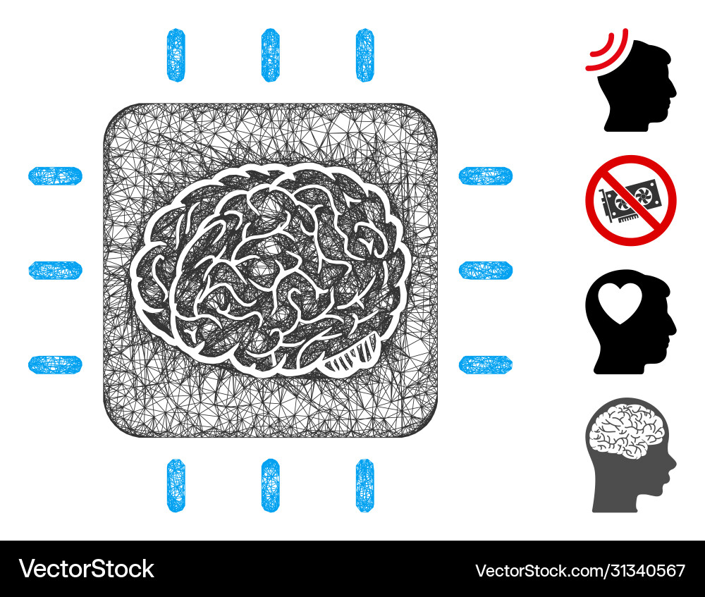 Neural processor web mesh vector image